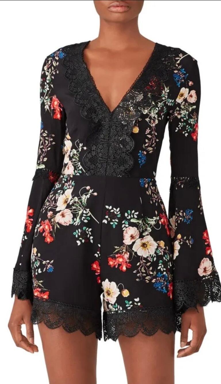 Nicholas Cecile Silk Floral Romper US 2